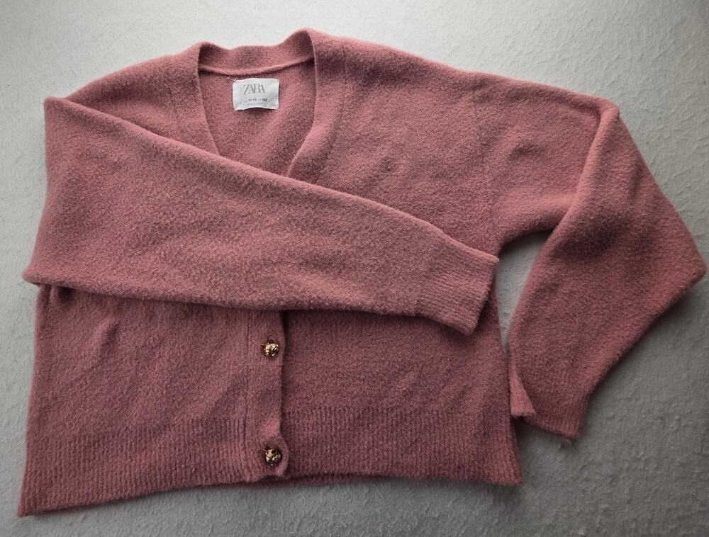 Zara Pink 3 Button Youth Cardigan Size 11-12